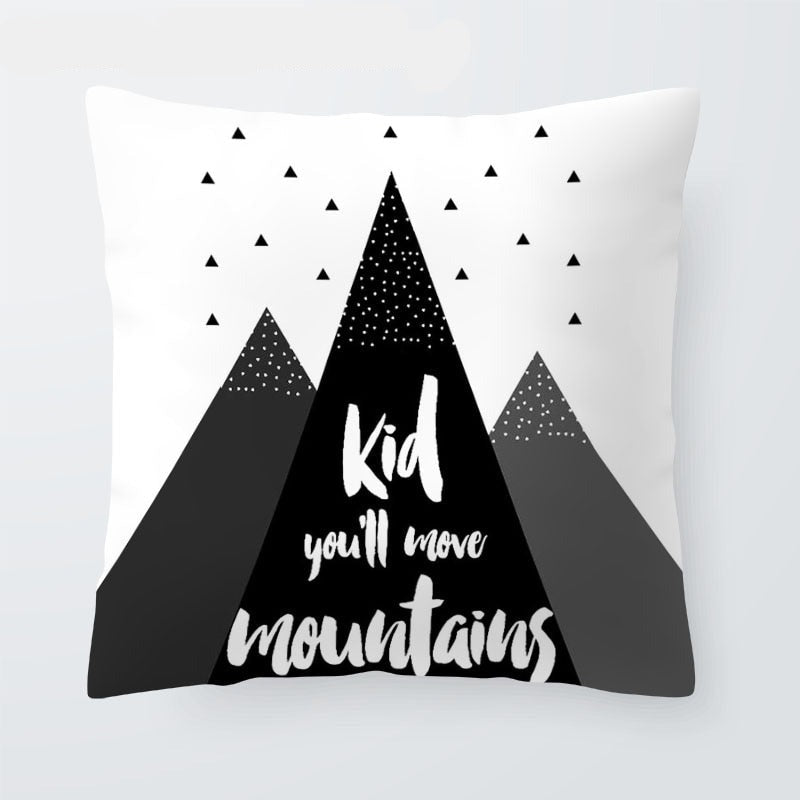 Black And White Cartoon Cushion Cover