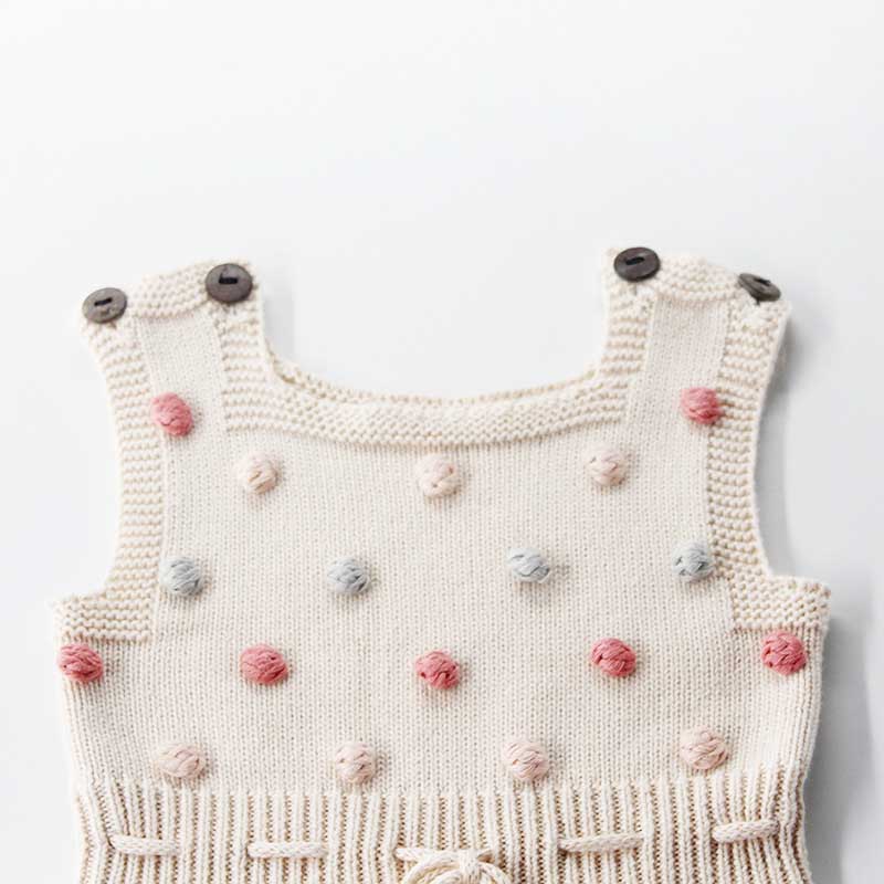 Pompoms Knitted Romper