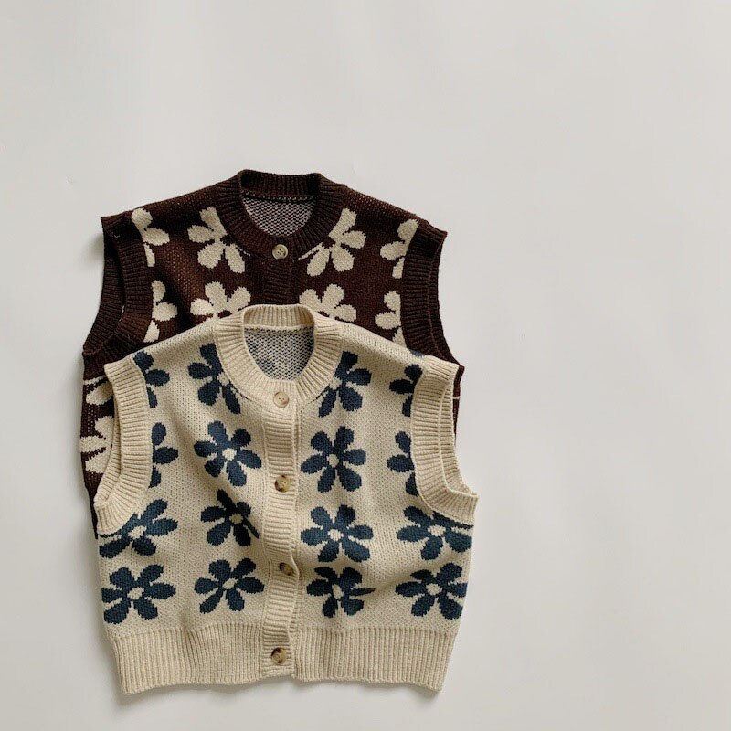 Vintage Flower Knit Vest