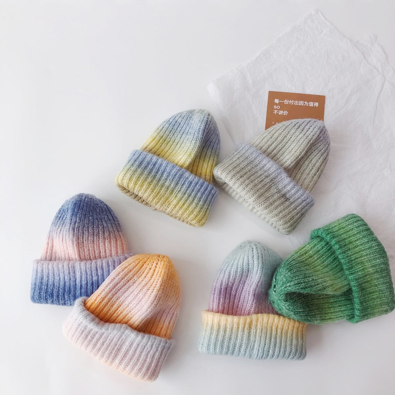 Gradient Color Soft Wool Beanie