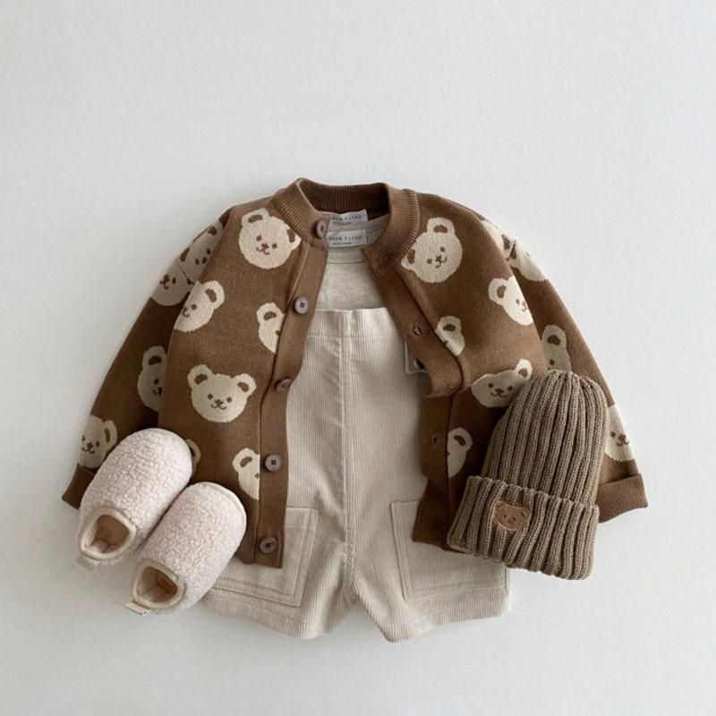 Bear Jacquard Cardigan