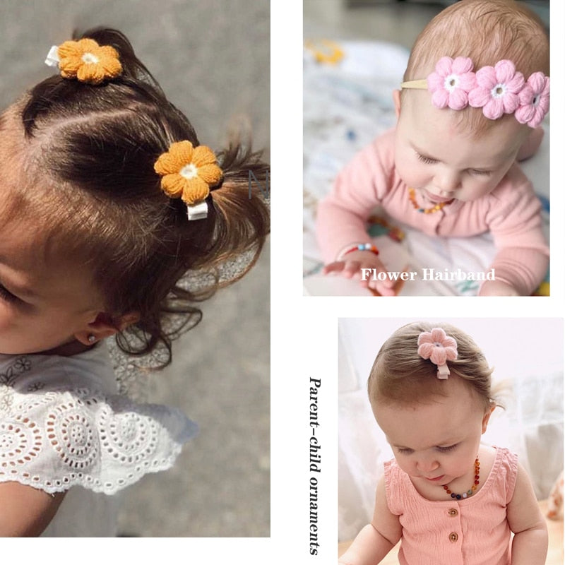 Vintage Baby Crochet Flowers Headbands/Hair Clips