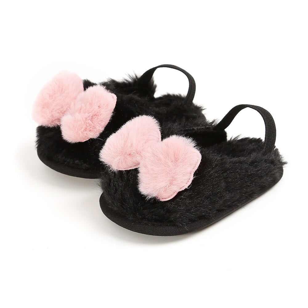 Plush Bowknot Slippers