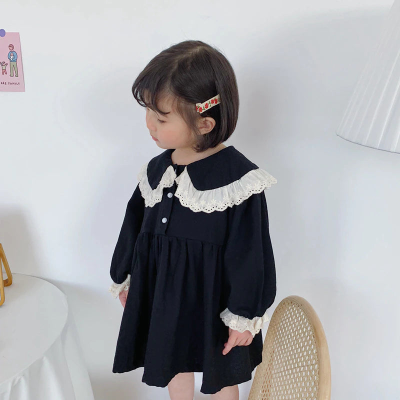 Long Sleeve Turn-Down Collar Dress