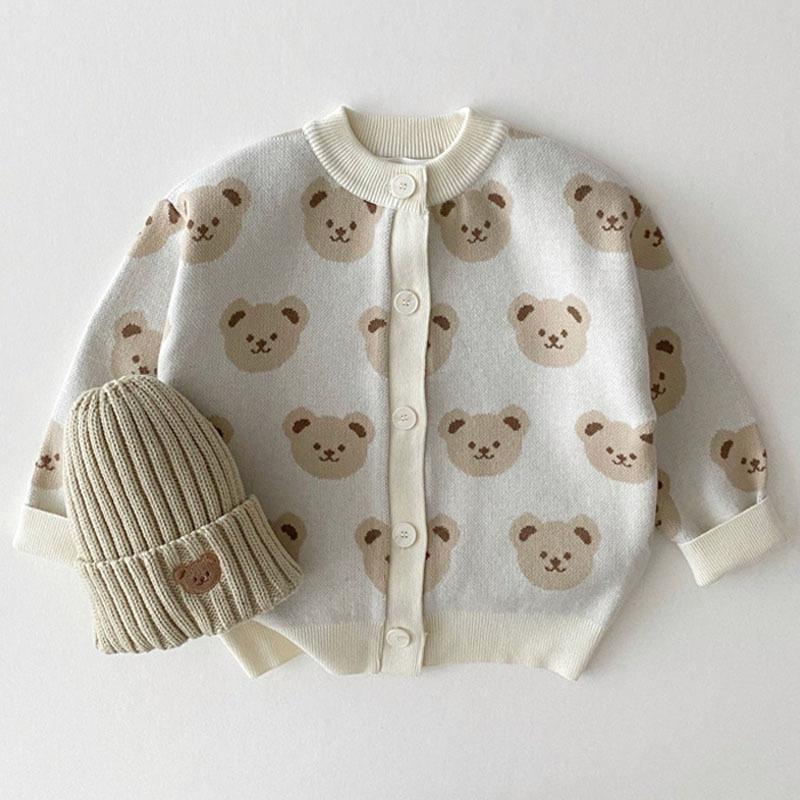 Bear Jacquard Cardigan