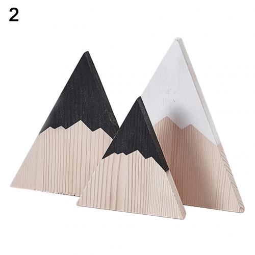 3Pcs/Set Wooden Trigonometry Snow Mountain Decoration