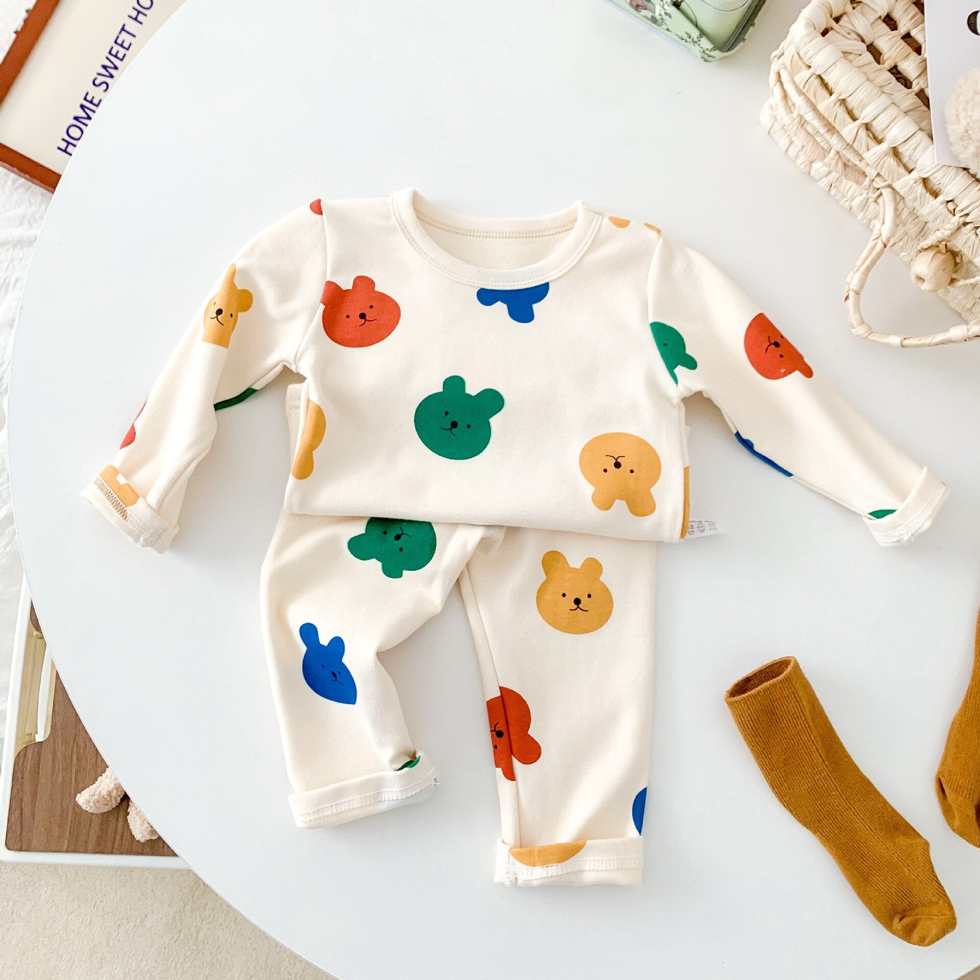 Cartoon Print Pajamas Set