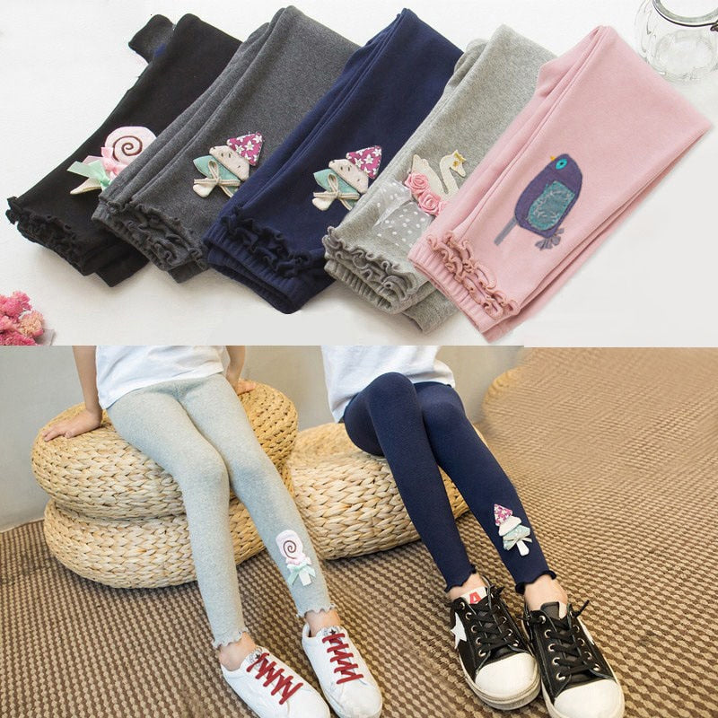 Embroidered Cartoon Colored Leggings