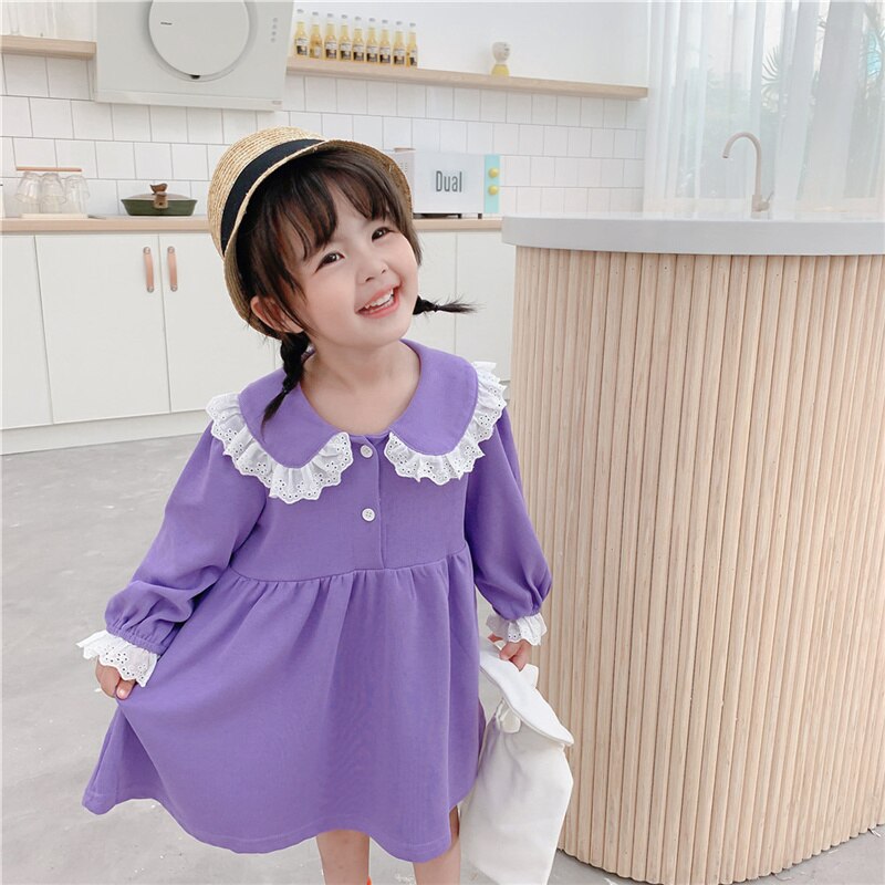 Long Sleeve Turn-Down Collar Dress