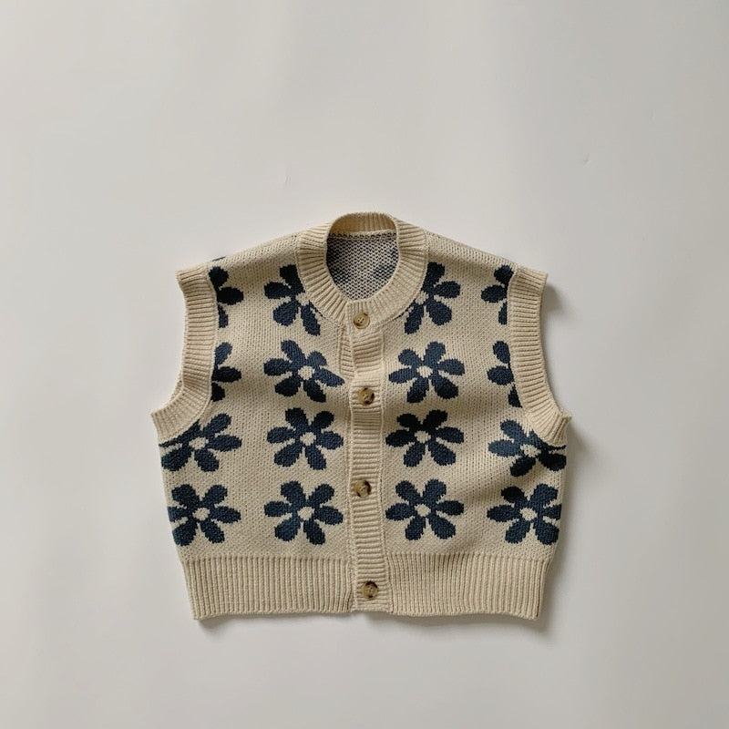 Vintage Flower Knit Vest