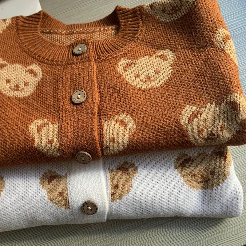 Bear Jacquard Cardigan