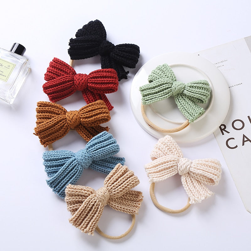 Cute Wool Bow Elastic Hairband