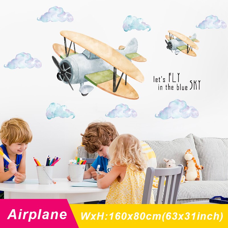 Airplane/Hot Air Balloon Wall Stickers