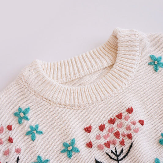Floral Embroidered Pullover