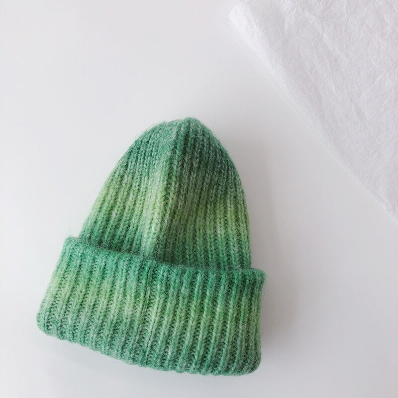 Gradient Color Soft Wool Beanie