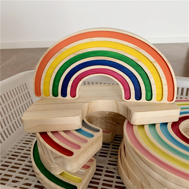 Wooden Rainbow Blocks