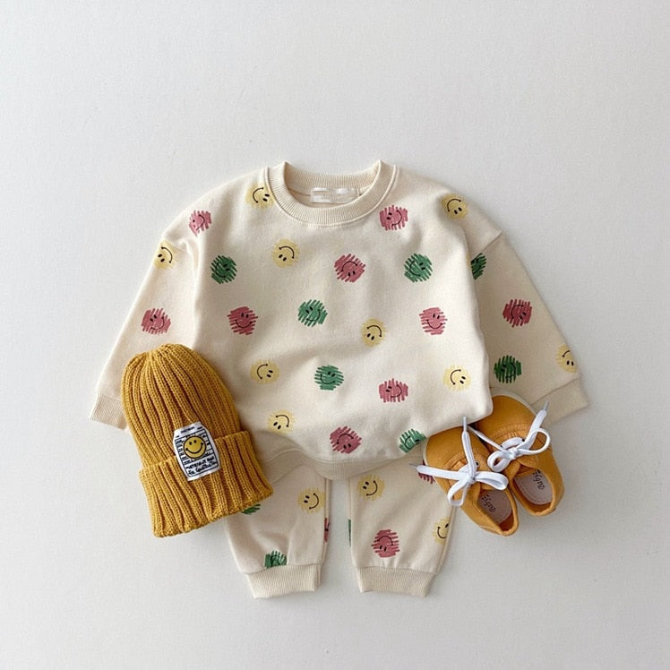 Cute Bear Sweatshirt & Pants Set