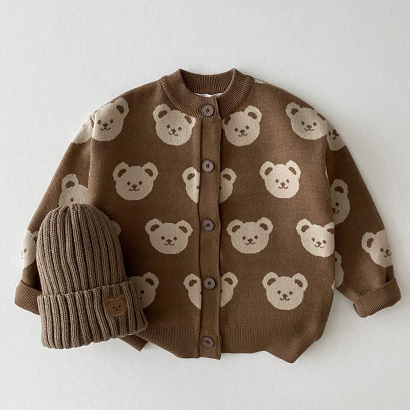 Bear Jacquard Cardigan