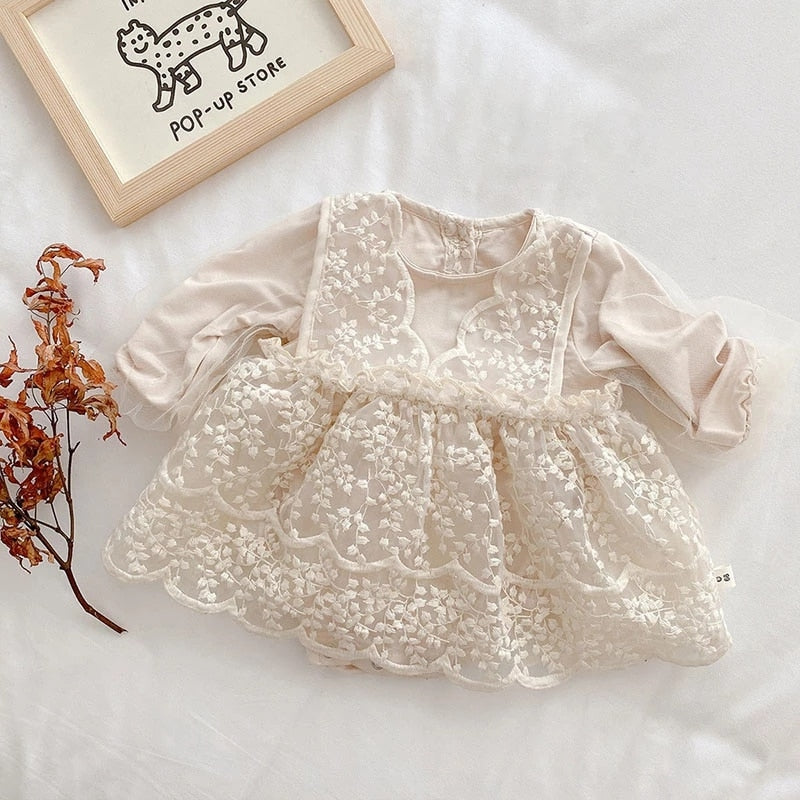 SOPHIA Lace Mesh Skirted Romper