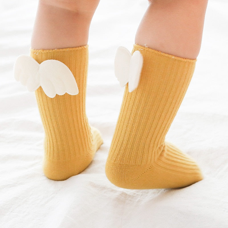 Solid Color Cute Wings Non-Slip Socks