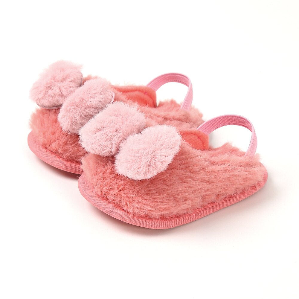 Plush Bowknot Slippers