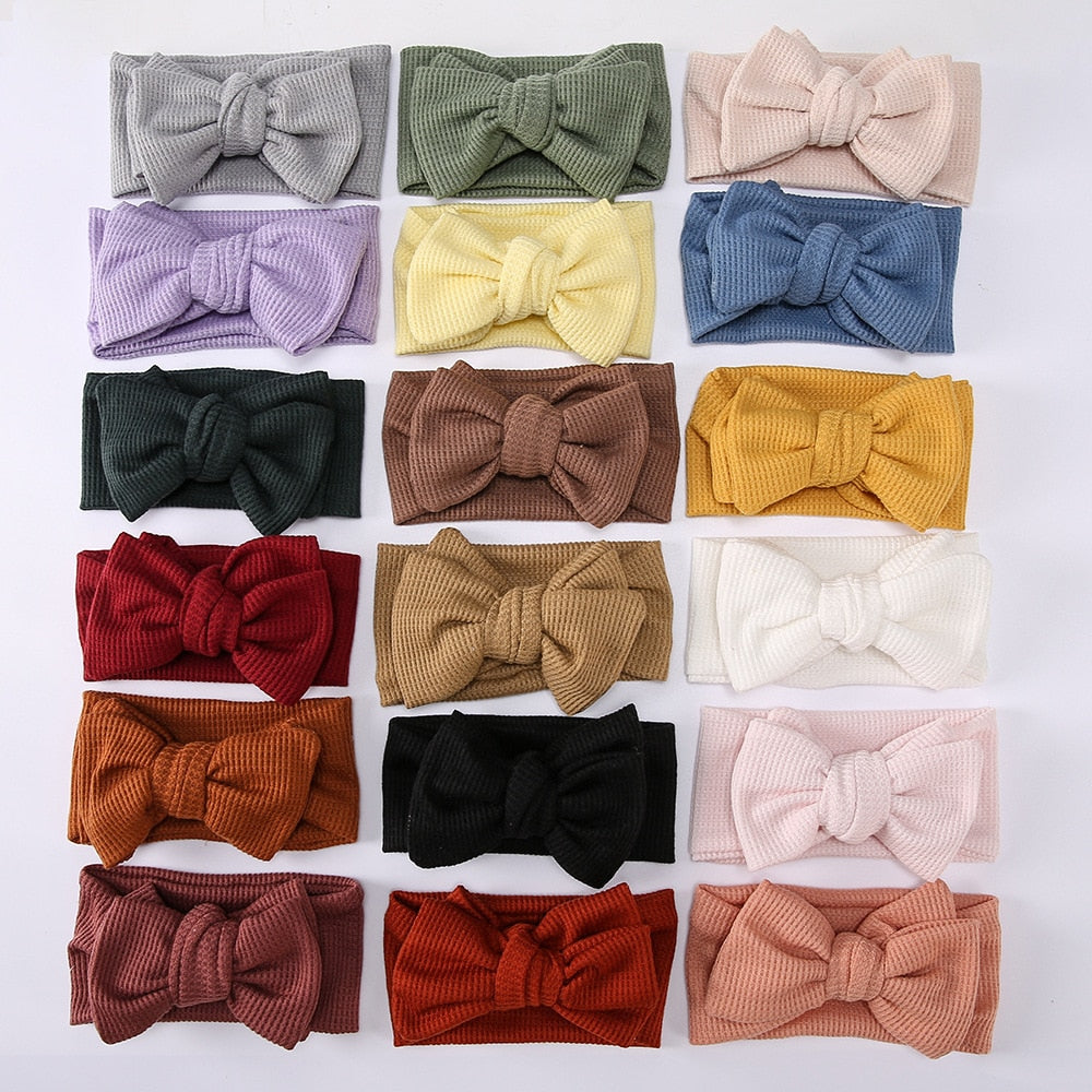 Waffle Double Layer Bow Knot Headband