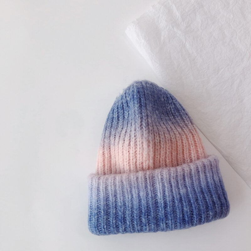 Gradient Color Soft Wool Beanie