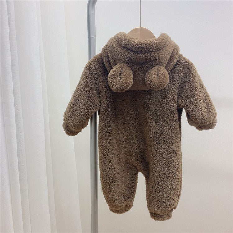 Zipper Style Hooded Bear Romper