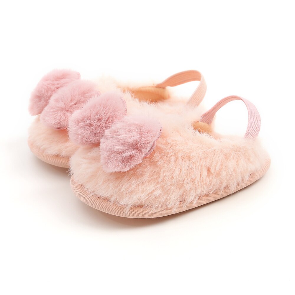 Plush Bowknot Slippers