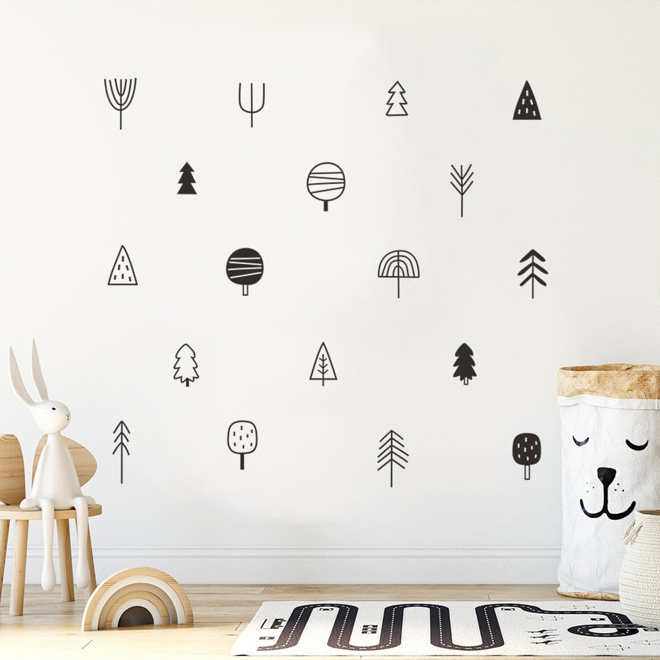 Woodland Trees Boho Wall Stickers