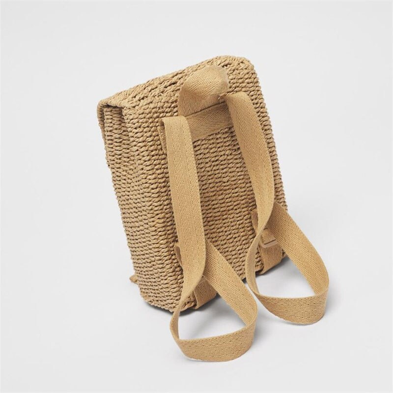 Straw Woven Bag With Hand-Carrying Woven Backpack