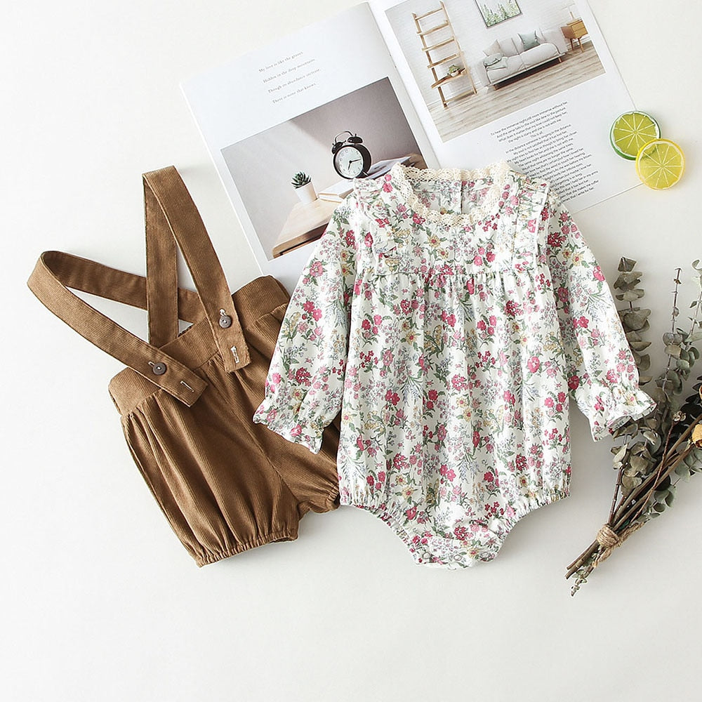 Floral Blouse Romper Dress