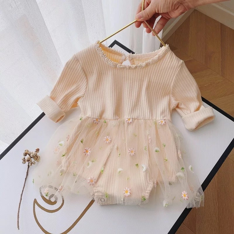 Long Sleeve Daisy Tutu Romper