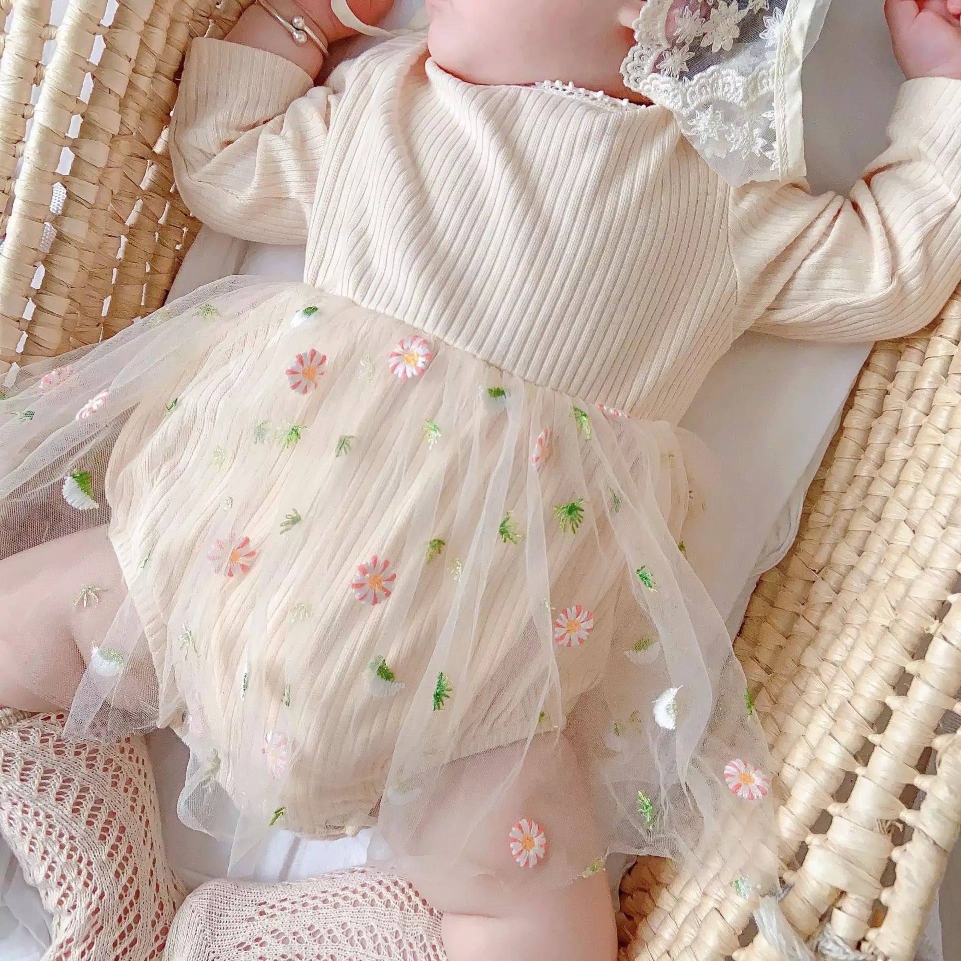 Long Sleeve Daisy Tutu Romper