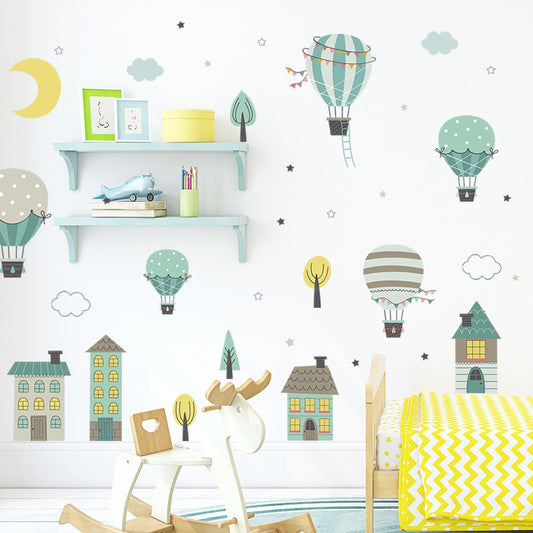 House And Balloons Self-adhesive Wall Stickers
