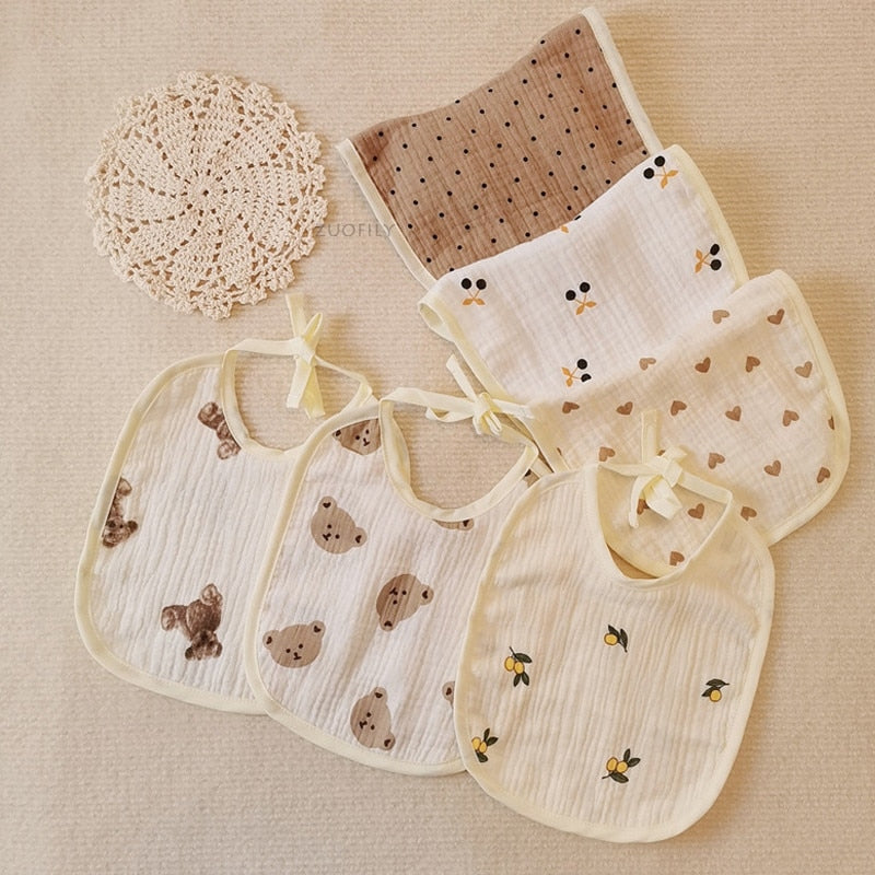 Cotton Cute Print Bibs