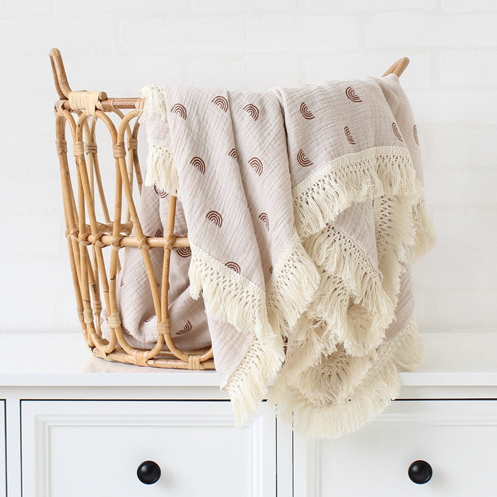 Muslin Blanket With Tassel