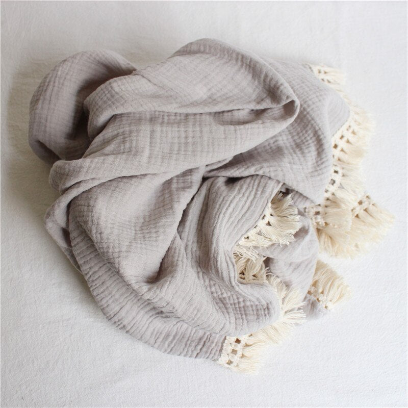 Muslin Blanket With Tassel