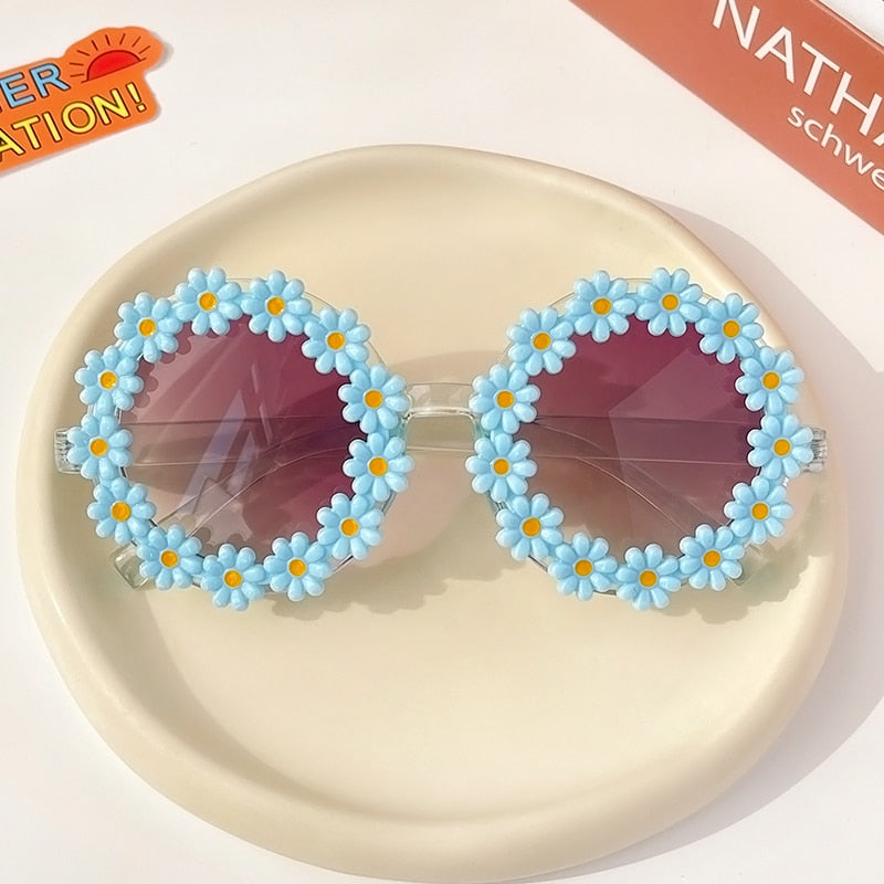 Round Flower Sunglasses