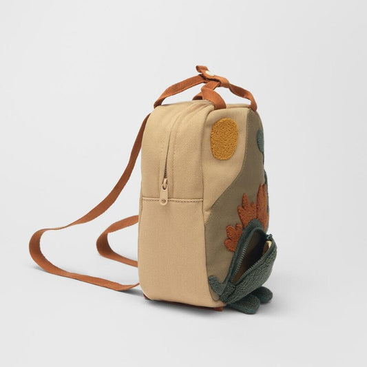 Sun & Long Neck Dinosaur Embroidered Backpack