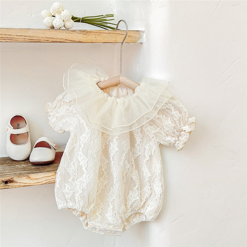 Lace Ruffle Neck Dress/Romper