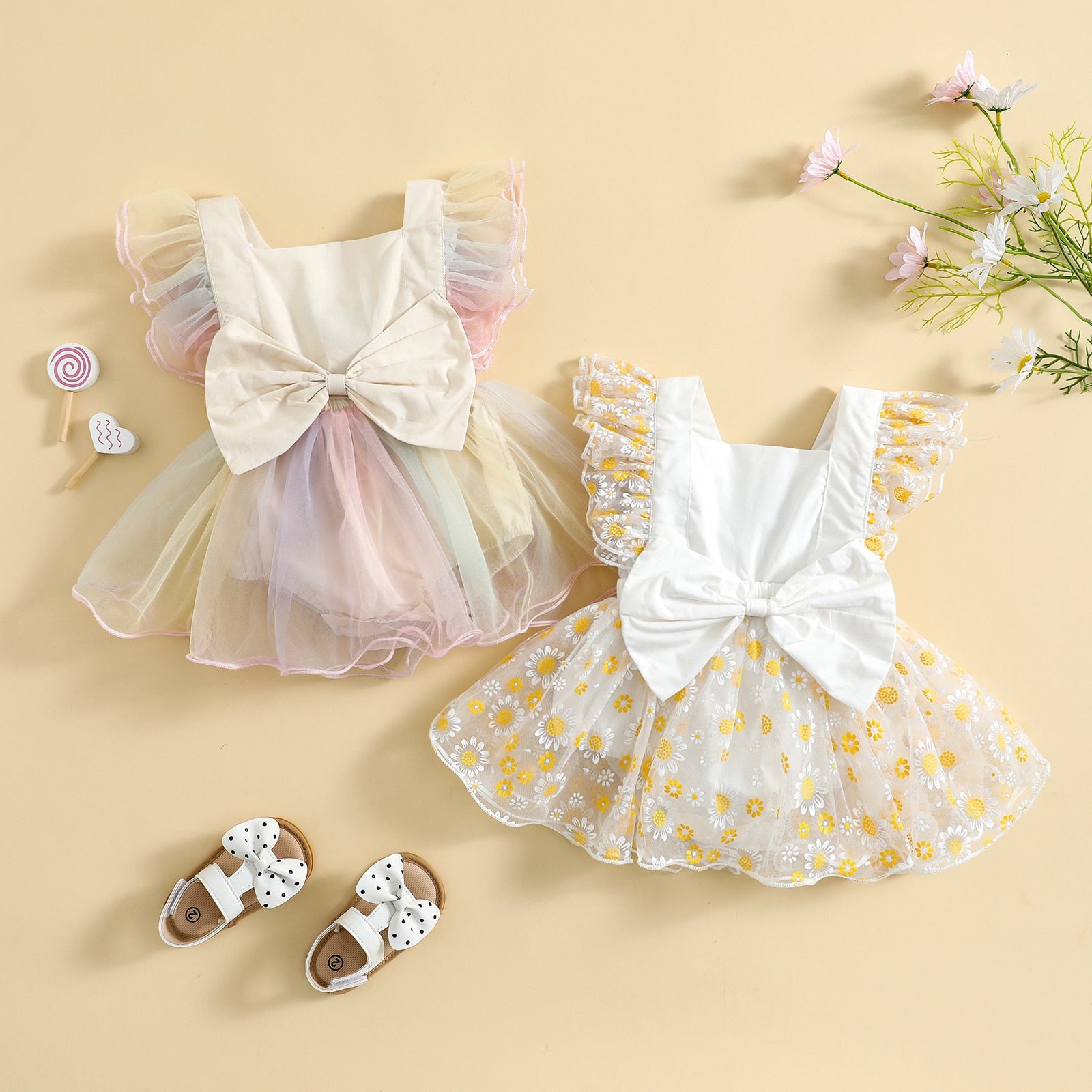 Spring Ruffles Bowknot Dress