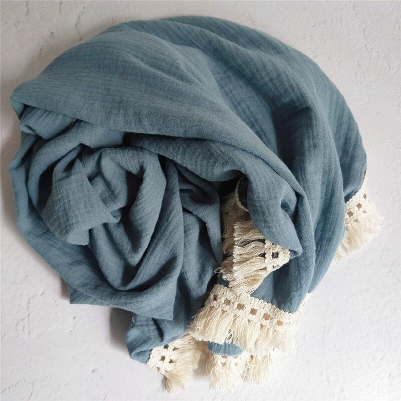 Muslin Blanket With Tassel