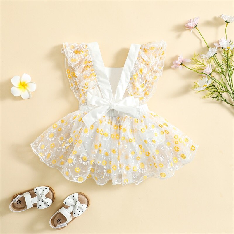 Spring Ruffles Bowknot Dress