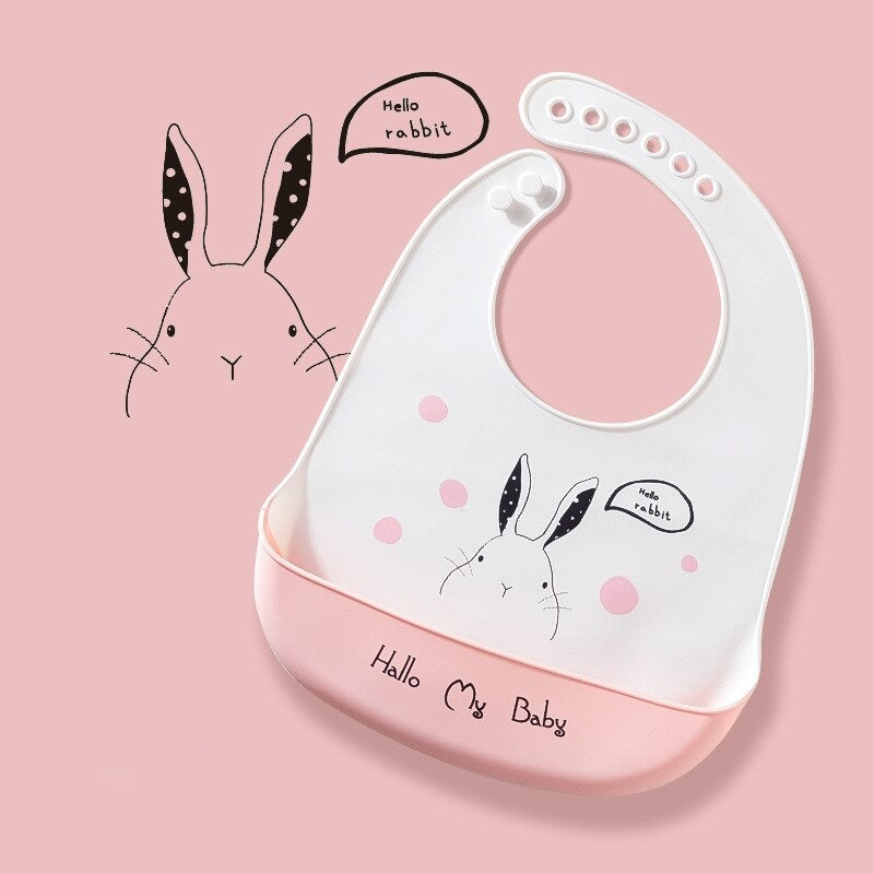 Silicone Adjustable Cute Print Bib