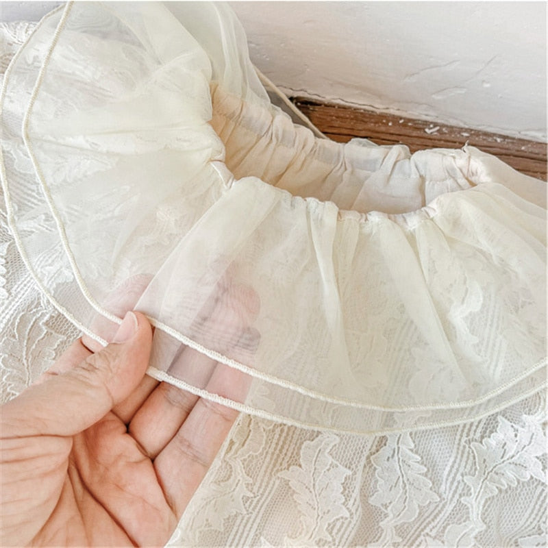 Lace Ruffle Neck Dress/Romper