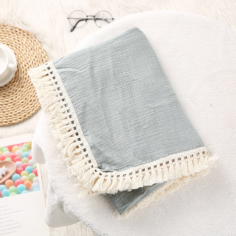 Cotton Blanket With Tassel