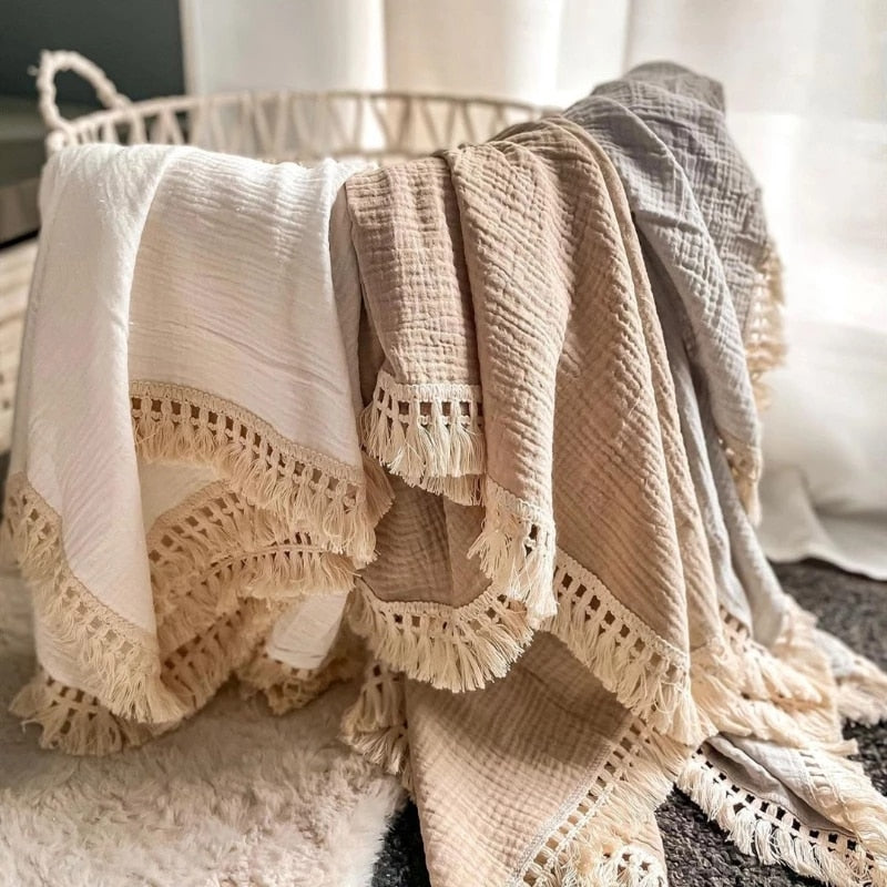 Cotton Blanket With Tassel