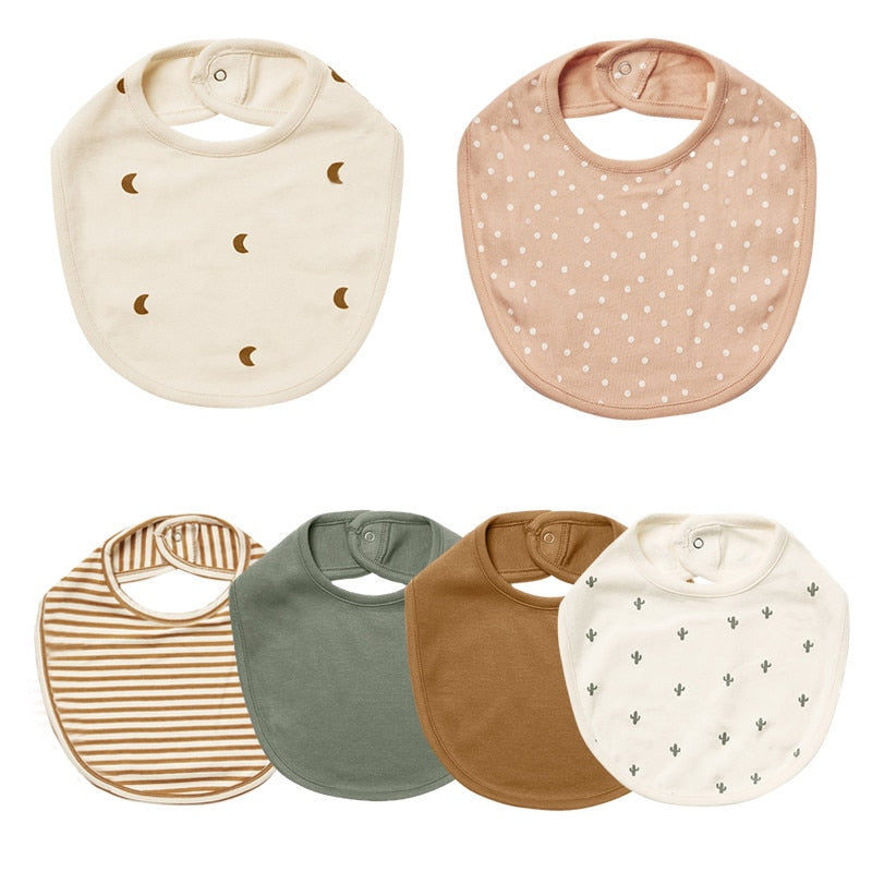 Double Layers Cotton Cute Printed Bibs