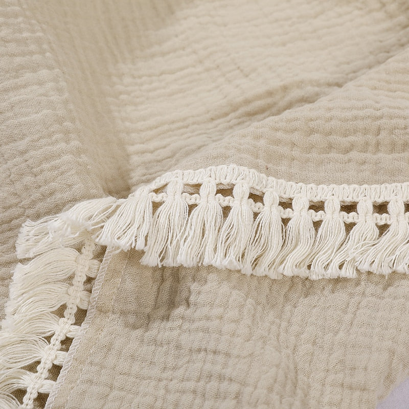 Cotton Blanket With Tassel